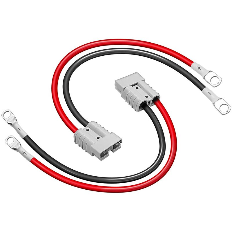 2 Pcs Battery Quick Connector, Anderson Connector 50A Kit, Plug 8 Guage 1.64ft Cables, 50A Battery Quick Connector, Anderson Connectors for Battery Cars, Sightseeing Cars, Tractors, Motors