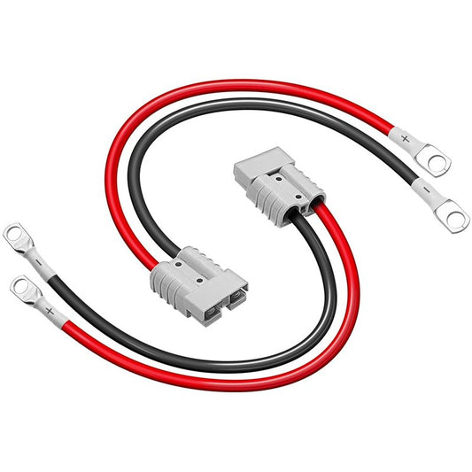 2 Pcs Battery Quick Connector, Anderson Connector 50A Kit, Plug 8 Guage 1.64ft Cables, 50A Battery Quick Connector, Anderson Connectors for Battery Cars, Sightseeing Cars, Tractors, Motors