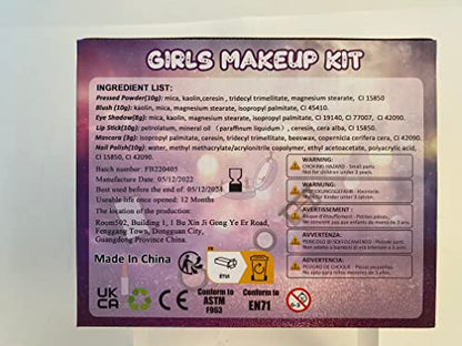 Flybay Kids Makeup Sets for Girls, Children’s Washable Makeup Kit Girl Toys, Pretend Play Girls Make Up Set with Realistic Tools Christmas Birthday Gifts for Girl Ages 4-9