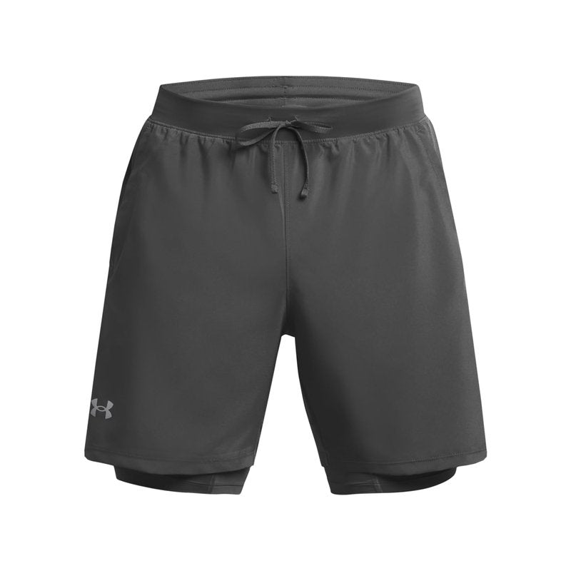 Under Armour Men's Launch Run 7-inch 2-in-1 Shorts, (025) Castlerock/Castlerock/Reflective, Large