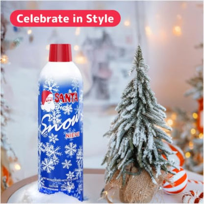 Prextex 2 Pack Fake Snow Spray for Christmas Tree - Quick-Dry Textured Christmas Tree Flocking Spray in 13oz Aerosol Bottles for Decorating and Crafts - Artificial Snow Flock for Windows and Mirrors