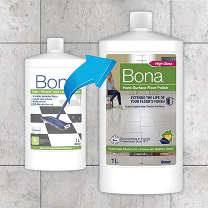 Bona Hard-Surface Floor Polish, Gloss, 1 Litre