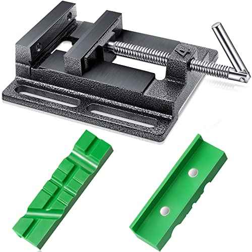 Tools Drill Press Vise Metal Press Vice Workbench Drill Vise Clamp with 2 Pieces Magnetic Pads Multi Grooved Pads Set for Daily Working Supply(3 Inch)