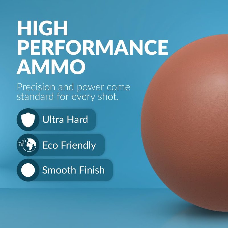 PGN Biodegradable Clay Slingshot Ammo - 3/8" Inch (0.375" Caliber) - 9000 Pieces Straight & Precise Practice - Non-Toxic Pocket