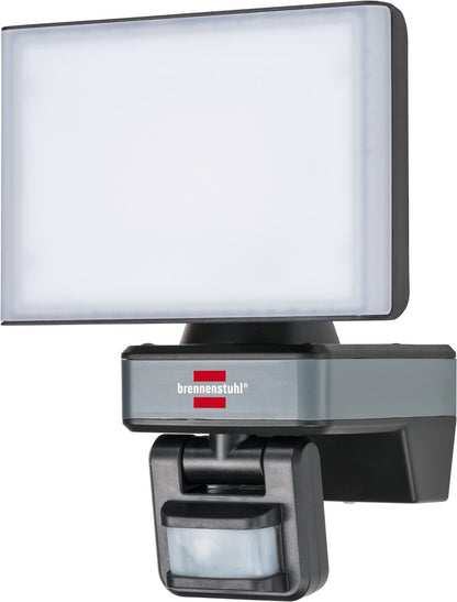 Brennenstuhl Connect WiFi LED Floodlight WF 2050 P (20W, 2400lm, IP54, various light functions adjustable via app, outdoor Security Light for wall mounting with motion detector)