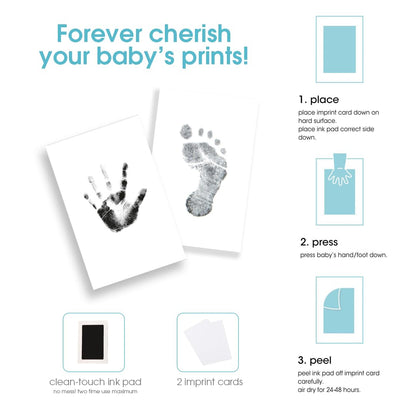 Pearhead Baby Memory Book, First 5 Years Baby Milestone Book, Pregnancy Journal, Gender Neutral Newborn Keepsake, With Clean-Touch Ink Pad For Baby's Handprint or Footprint, Pink Chevron