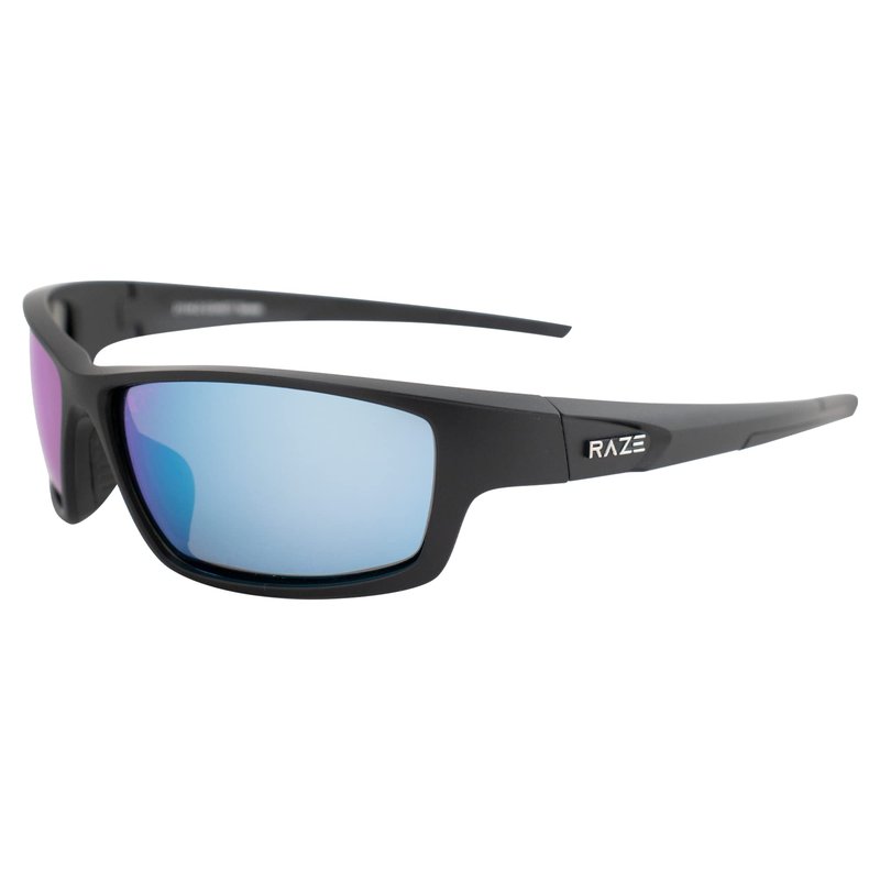 Raze Eyewear Z-Coast Watersports Floating Polarized Sunglasses Black Matte Frame & Accents w/Smoke Blue Z Lenses