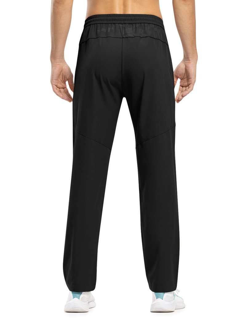 TBMPOY Men's Travel Hiking Pants Lightweight Athletic Pant Quick Dry Windbreaker Fishing Running Active Jogger Black L