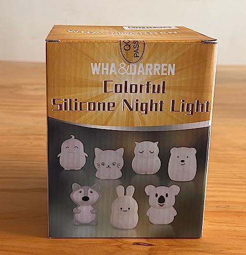 WHA&DARREN Large Fox Night Light for Kids,Cute Baby Night Light, Silicone Bedside Lamp,Sleep LED Lights Desk Light, Eye Caring, Adjustable Brightness & Color, Time Setting