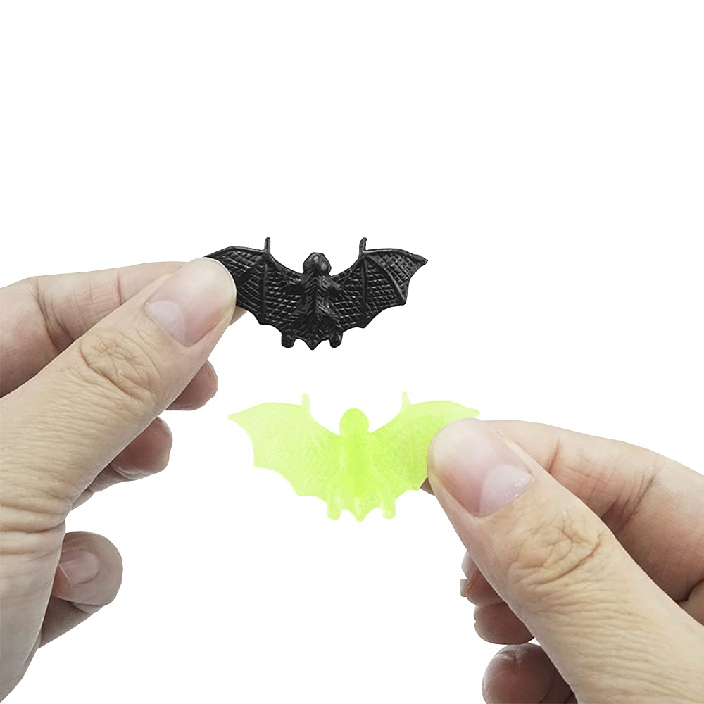 FAZHBARY 40 Counts Mini 3D Bats Halloween Decoration Bat Plastic Toy Party Favor Artificial Bats for Crafts Creepy Scary Prank Toys