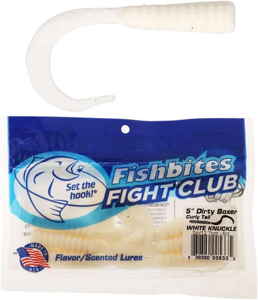 Curly Tail Fishing Lures - Fishbites Fight Club Dirty Boxer Design | Durable & Effective