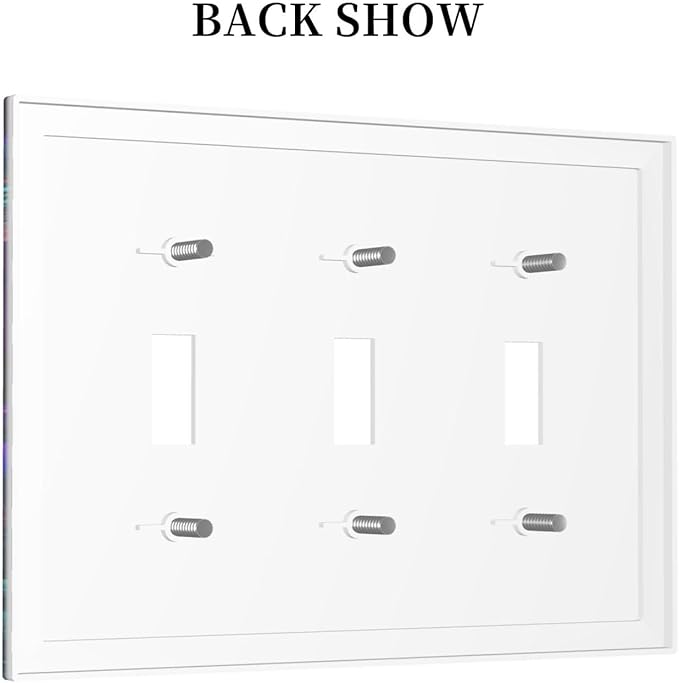 Fantasy Mushroom Forest Glowing Butterfly 3 Gang Wall Plates Decorative Triple Toggle Light Switch Cover Electrical Switchplate Unused Decorate Faceplate for Bathroom Home