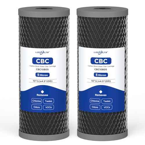5 Micron 10" x 4.5" Whole House Activated CTO Carbon Block Water Filter Cartridge Replacement for WFHDC8001, CB-BB-10, FXHTC, FC15B, EP-BB, EPM-BB, CTO10BB, WCBFF975, CB-45-1005, CTO-F10B-5 (2 Pack)