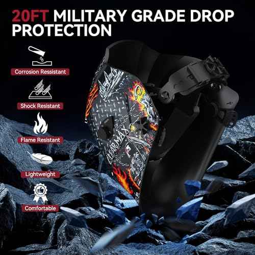 ARCCAPTAIN Welding Helmet Auto Darkening, 1/1/1/1 True Color Welding Hood, 4 Arc Sensor 1/25000s Response Time Solar Powered Weld Hood Helmet HSH-S800 Skeleton Knight