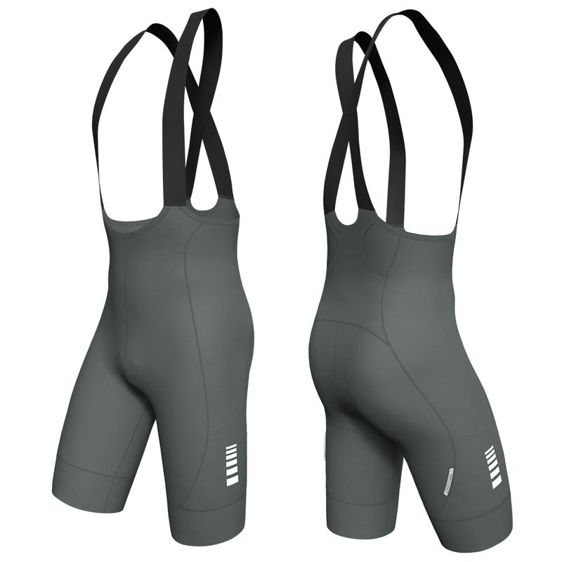 Lo.gas Cycling Bibs Men Shorts 3D Padded Bike Shorts High Stretch Quick-Dry 3 Pockets & 2.56 Inch Non-Slip Leg Grippers Grey L