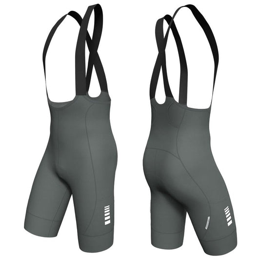 Lo.gas Cycling Bibs Men Shorts 3D Padded Bike Shorts High Stretch Quick-Dry 3 Pockets & 2.56 Inch Non-Slip Leg Grippers Grey L
