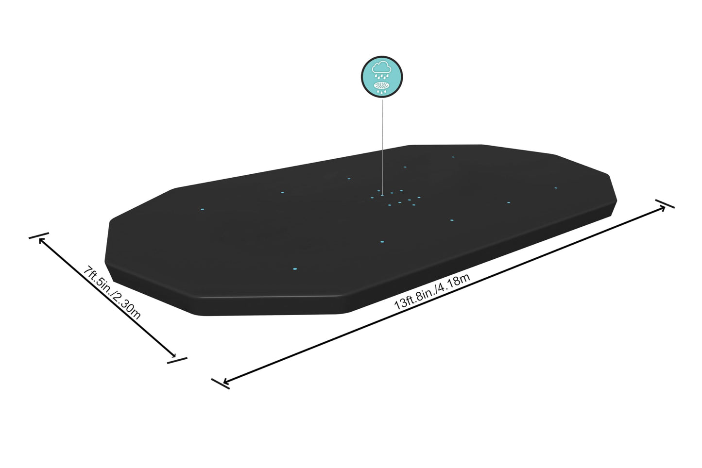 Bestway | Oval Pool Cover for Above Ground Pools, 4.27m x 2.50m, Black