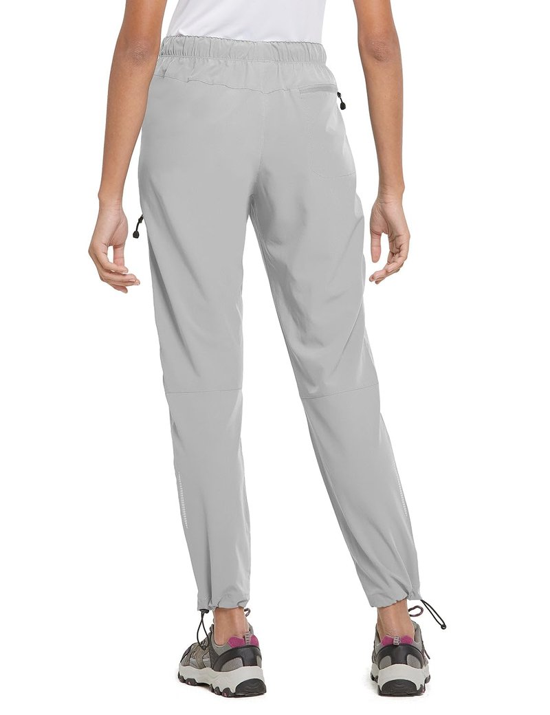 baleaf Women's Hiking Pants Quick Dry Lightweight Water Resistant Stretch Cargo Pants with Zipper Pockets Travel Camping 29''-Glacier Gray L
