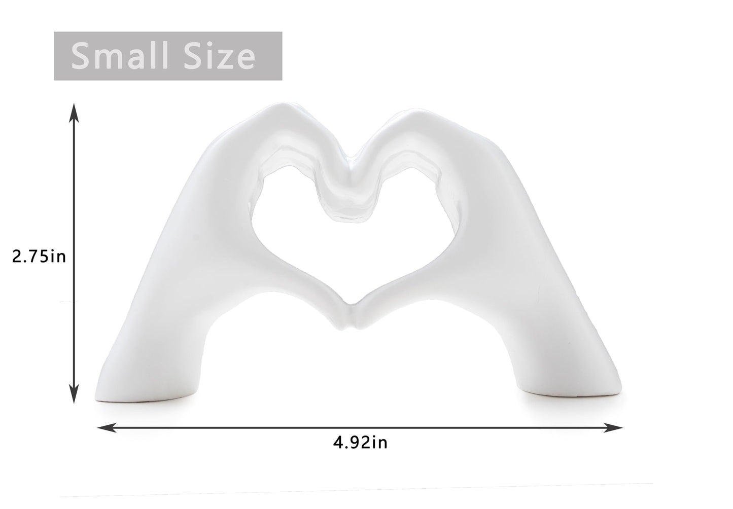 Small Heart Hands Sculpture Decor for Living Room Bedroom Bookshelf Coffe Table and Office Display, Love Finger Statue Modern Aesthetic Home Decor, Unique Gift for Wedding Christmas Birthday (Gold)
