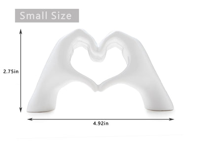 Small Heart Hands Sculpture Decor for Living Room Bedroom Bookshelf Coffe Table and Office Display, Love Finger Statue Modern Aesthetic Home Decor, Unique Gift for Wedding Christmas Birthday (Gold)