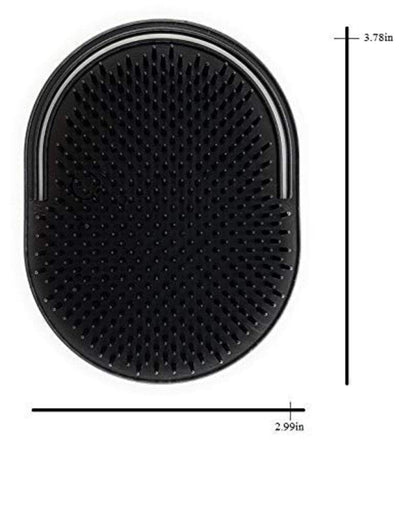 G.B.S Pocket Palm Brush Portable Comb Massager for Pet Hairs, Black, Pack of 2