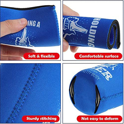 Can Cooler Sleeve for Beer Funny Quotes Insulated Neoprene Drink Cooler Sleeves Collapsible Drink Holder for Beverages Wine Cans Bottles BBQs Party Favors(8 Pcs,4.9 x 3.7 Inch)