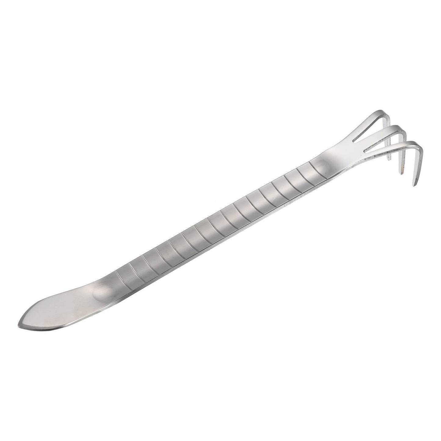 PATIKIL Root Rake, Stainless Steel 3 Prong Thickened Non-Slip Handle Loosening Soil Cultivator with Spatula for Backyard Bonsai Pot Planting, Silver
