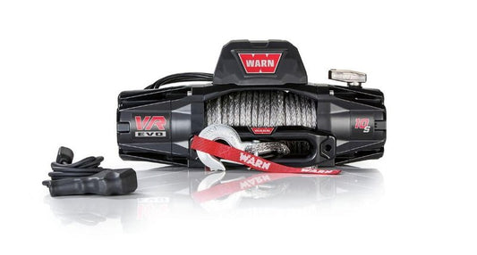 WARN VR EVO 10-S Electric 12V Winch – 10,000 lb Pull Capacity, Synthetic Rope, IP68 Waterproof, High-Performance Off-Road Recovery Winch for Trucks, Jeeps, and SUVs