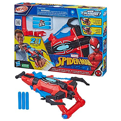 Marvel Spider-Man Spider Strike ‘N Splash Blaster, Super Hero Toys for Kids, Ages 5 and Up, Nerf Blaster for Kids, Water Blast Feature