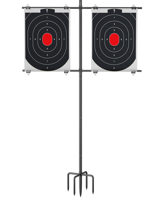 Ardier Adjustable Shooting Target Stand with 5-Prong Base, Portable Target Steel Holder for Firearms, BB Guns, Airsoft and Rifle Practice, Hunting & Shooting Accessory for Outdoor Range (No Paper)