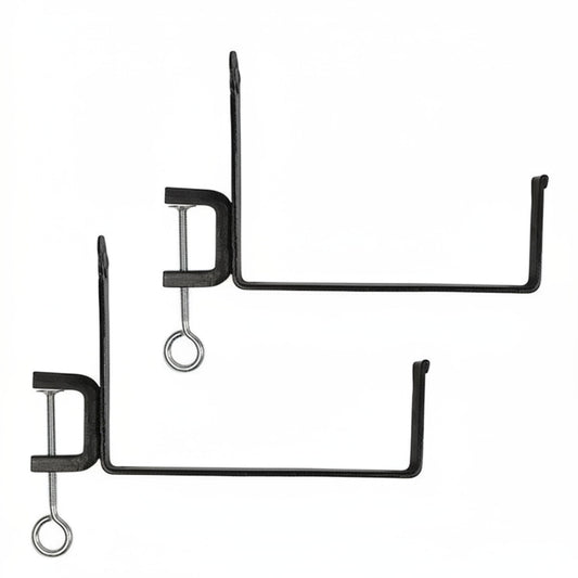 Oakestry Railing Clamp Window Flower Box Brackets Black Adjustable Balcony Planter Holder Steel No Drill Secure Mount Outdoor Indoor