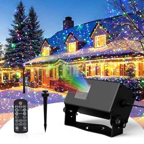 Star Laser Light Projector Outdoor, AIRIVO RGB 3 Colors 11 Lighting Effects Firefly Lights Projection Light, Christmas Laser Lights with Remote Control, Holiday Decor for Garden, Trees, Home,Landscape
