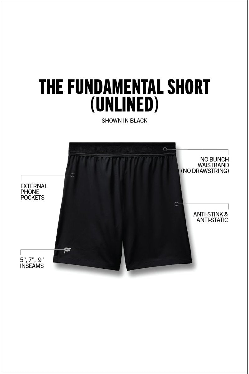 Fabletics Men's The Fundamental Short, Workout, Running, Training, Gym, Yoga, Ultra Lightweight, Athletic, 9" Inseam, L, Black