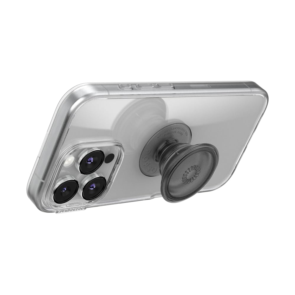 PopSockets Translucent Phone Grip with Expanding Kickstand, PopSockets for Phone, Adhesive Grip, Translucent PopGrip - Translucent Black Smoke
