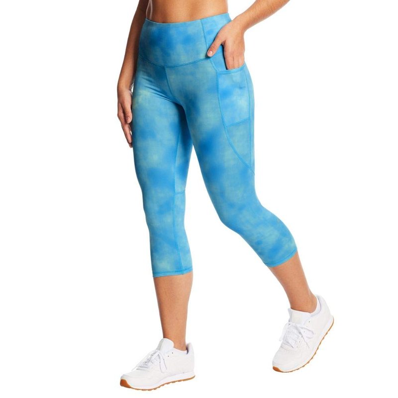 C9 Champion Women's High Waist Capri Legging, Washed Up Active Blue, XS
