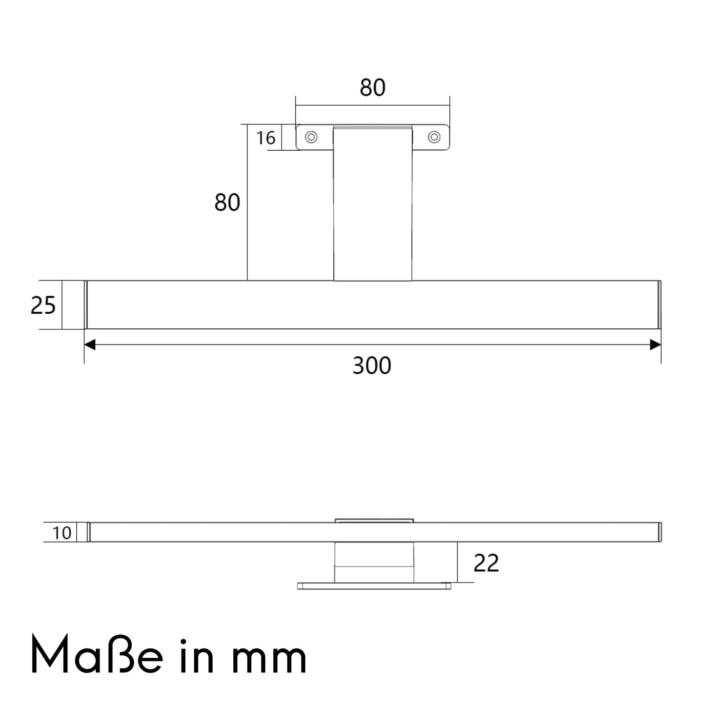 LED Bathroom Light Bathroom lamp Mirror lamp Mirror Light 230V Warm White Neutral White 300mm, Light Colour: Warm White