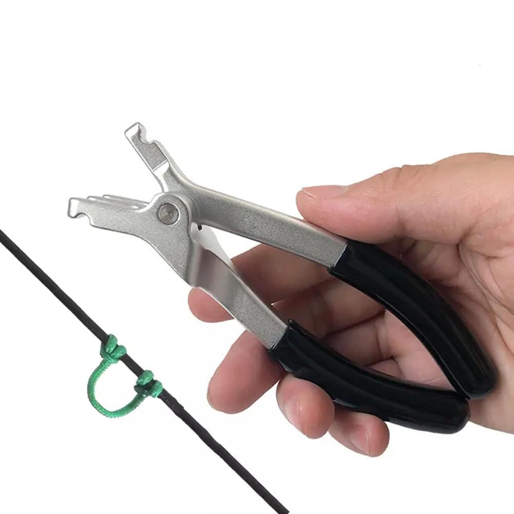 Archery D Loop Pliers for Compound Bow, Bow Press Tools Accessories Bowstring D Ring Install Tool Nocking Point Pliers Archer Making Installing Adjusting Clamping Hunting Repair Comfort Grip Handle