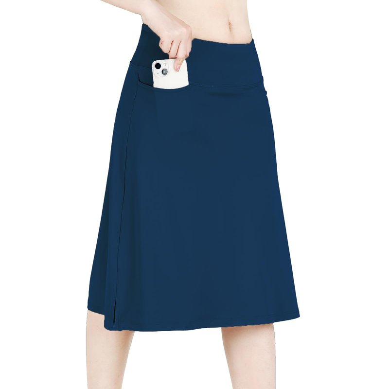 CZRLHYT Women's Athletic Skirts Running Skorts Midi Skirt Navy S