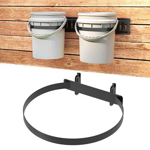 lesolar 5 Gallon Bucket Holder for E Track, Heavy Duty Wall Mounted Bucket Hanger E Track Accessories, Metal Water Buckets Organizer for Enclosed Trailer, Workshop and Garage