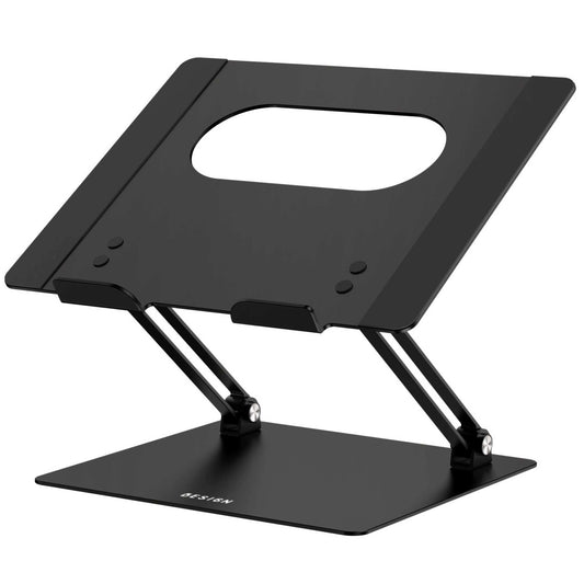 BESIGN LS10 Aluminum Laptop Stand, Ergonomic Adjustable Notebook Stand, Computer Holder Compatible with Air, Pro, Dell, HP, Lenovo More 10-14" Laptops, Black
