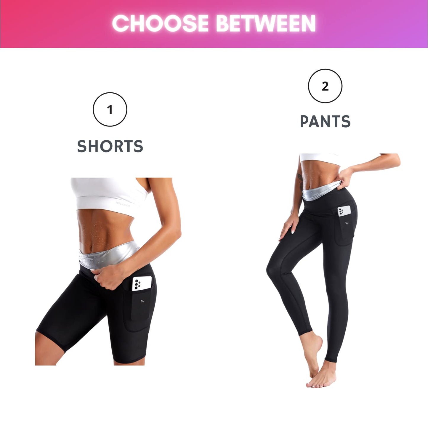 Nano Hertz Sauna Sweat Suit Shapewear Pants Leggings Pockets Waist Trainer Body Shaper Sweatsuit Fitness Gym Women Girls