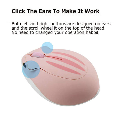 Wireless Mouse Cute Hamster Shape Less Noice Portable Mobile Optical 1200DPI USB Mice Cordless Mouse for PC Laptop Computer Notebook MacBook Kids Girl Boy Men Women Adults School Office Gift (Purple)