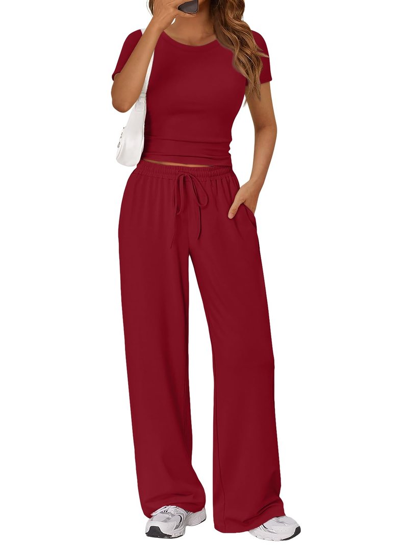 Trendy Queen Womens Petite 2 Two Piece Set 2026 Summer Workout Beach Vacation Cruise Gym Clothes Spring Fashion Lounge Matching School Comfy Airport Travel Outfit Athleisure Clothing