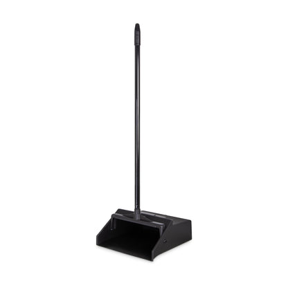 Carlisle FoodService Products Duo-Pan Upright Dust Pan with Serrated Yoke for Home, Restaurants, Kitchen, Lobby, And Office, Plastic, 30 Inches, Black