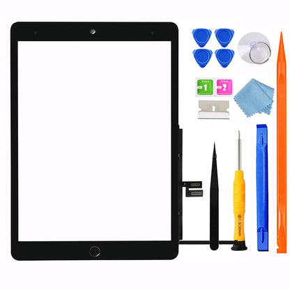 [NO LCD] for iPad 9 (9th Generation) A2602 A2603 A2604 A2605 Screen Replacement Digitizer Touch Glass Kits, for iPad 9th Gen 10.2 Inch (2021 Released), Full Repair Sets+Home Button[TouchID NO Work]