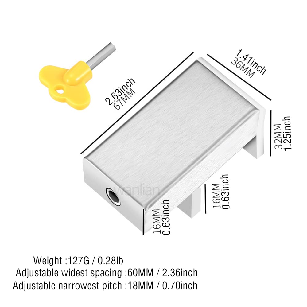 1PCS Door Window Lock Stopper Adjustable Thick Sliding Safety Anti Theft Children Security LockChild Plastic Steel Aluminium Free Rails Limit Window Door Anti Slip