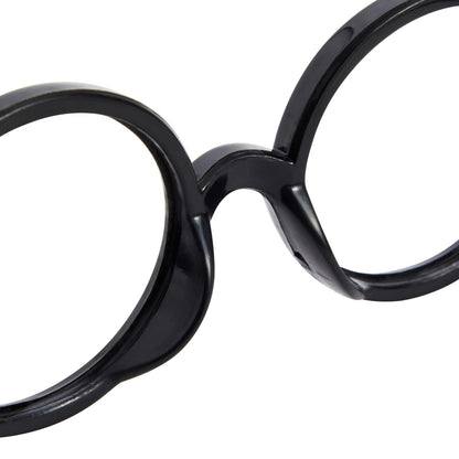 24 Pack Nerd Glasses Party Supplies, Round Black Wizard Glasses for Cosplay Costumes