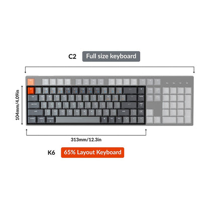 Keychron K6 Bluetooth 5.1 Wireless Mechanical Keyboard with Keychron K Pro Red Switch/LED Backlit/Rechargeable Battery, 68 Keys Compact Keyboard Compatible with Mac Windows