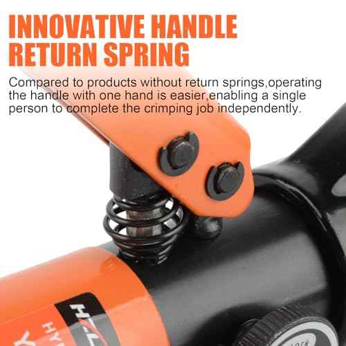 HZLZRZ Hydraulic Crimping Tool and Battery Cable Crimper Tool, Rope Cutter, Wire Crimping Tool Range 12AWG-2/0AWG, 9 Pairs Of Dies For Electrical Terminal Cable Tool Kit (YQK/70)