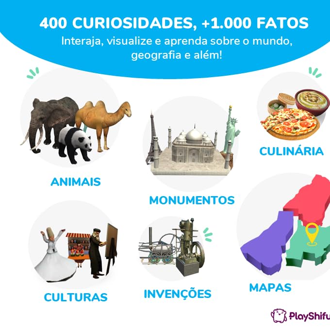 PlayShifu Educational Globe for Kids, Orboot Earth (+ App) Interactive AR World, 400 Wonders, 1000+ Facts, STEM Toy Gifts for Kids 4-10 Years, No Borders, No Names on Orboot Globe